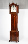A 19th century flame mahogany eight-day longcase clock.