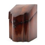 A Regency inlaid mahogany serpentine shaped knife box.