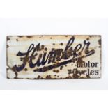 A 'Humber Motor Cycles' enamel advertising sign.