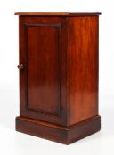 A Victorian mahogany single door bedside cabinet.