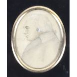A Georgian framed miniature pencil portrait of a gentleman.