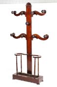 A Victorian mahogany hall coat stand.