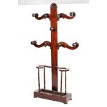 A Victorian mahogany hall coat stand.