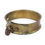 A 19th century engraved brass dog collar. Inscribed RICHARD MOSS.