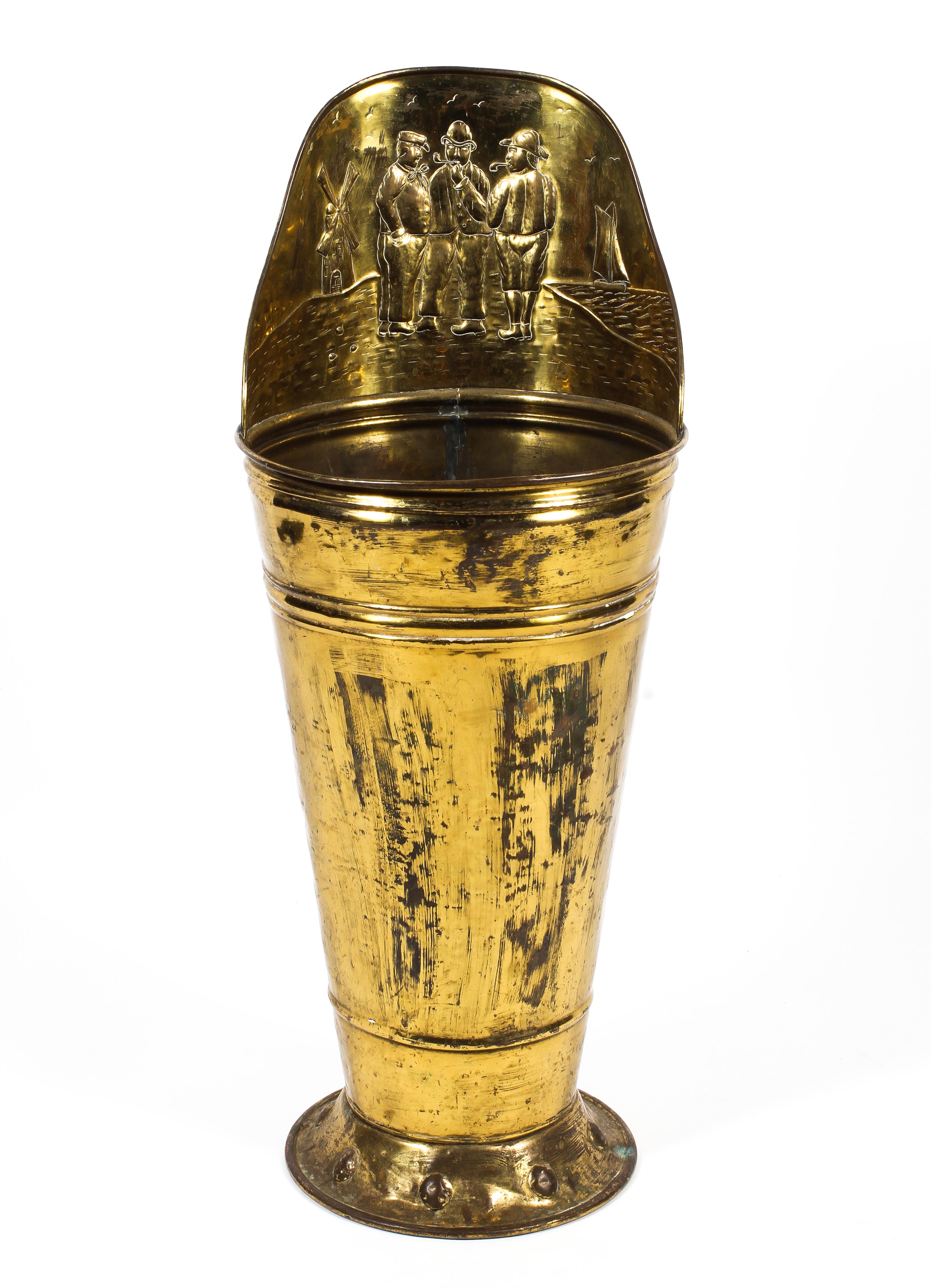 An early 20th century Dutch brass stick stand.