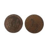 Two half d penny tokens: 1794 Staplehurst;