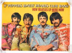 A 1960s Beatles Sgt Peppers Lonely Hearts Club Band original EMI LP promotional poster, 46cm x 63.