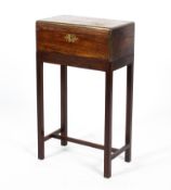A 19th century rosewood and brass bound writing slope on stand.