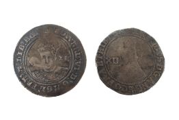 Two shillings: Edward VI (lightly creased);