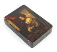 A late 19th century Stobwassers (Braunschweig) painted metal tobacco box.