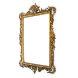 A Georgian style giltwood and gesso overmantel mirror.