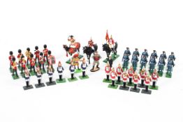 A collection of Britains lead soldiers.