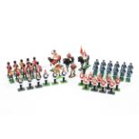 A collection of Britains lead soldiers.