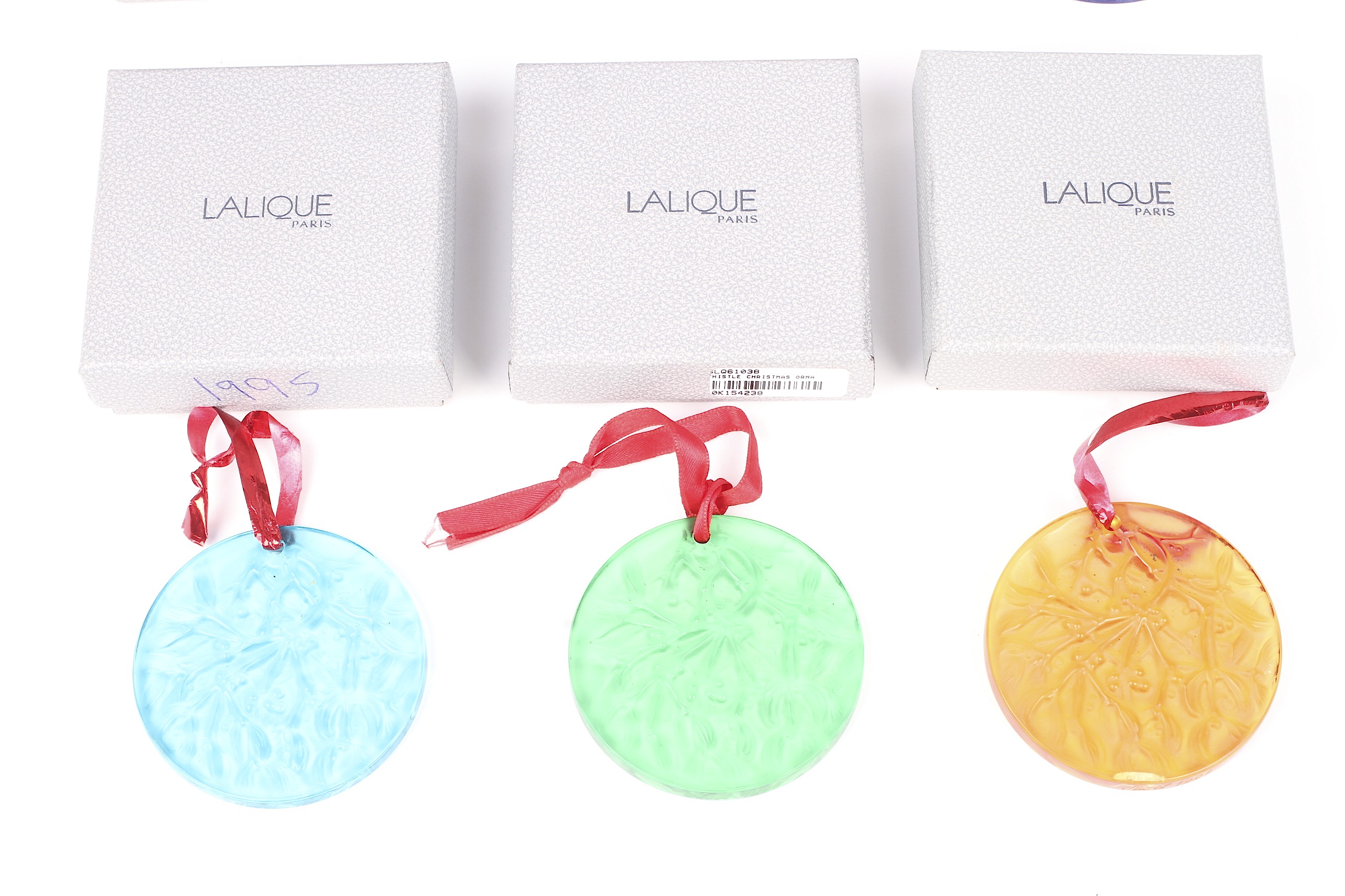 Six Lalique Christmas tree decorations. - Image 2 of 3