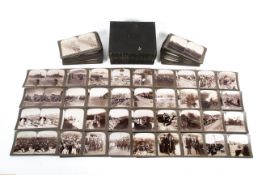 A cased set of Underwood & Underwood 'The Japanese Russian War Through the Stereoscope'.