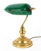 A 20th century brass banker's desk lamp.