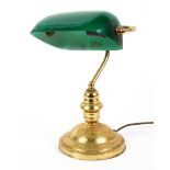 A 20th century brass banker's desk lamp.