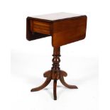 A Victorian mahogany small drop-leaf occasional table, With drawer,