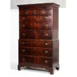 A Georgian mahogany chest on chest.