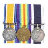 A WWI Royal Navy medal trio.