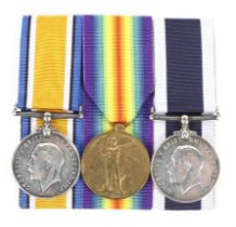 A WWI Royal Navy medal trio.