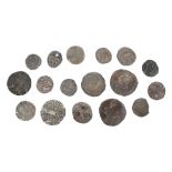 Seventeen hammered coins (most worn)