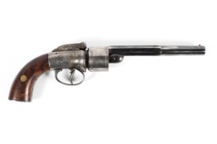 An unusual 19th century six shot percussion revolver.