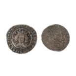 Two hammered groat coins
