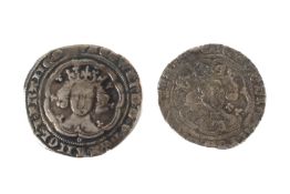 Two hammered groat coins