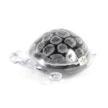A mid-century Marcolin (Sweden) glass model of a turtle.