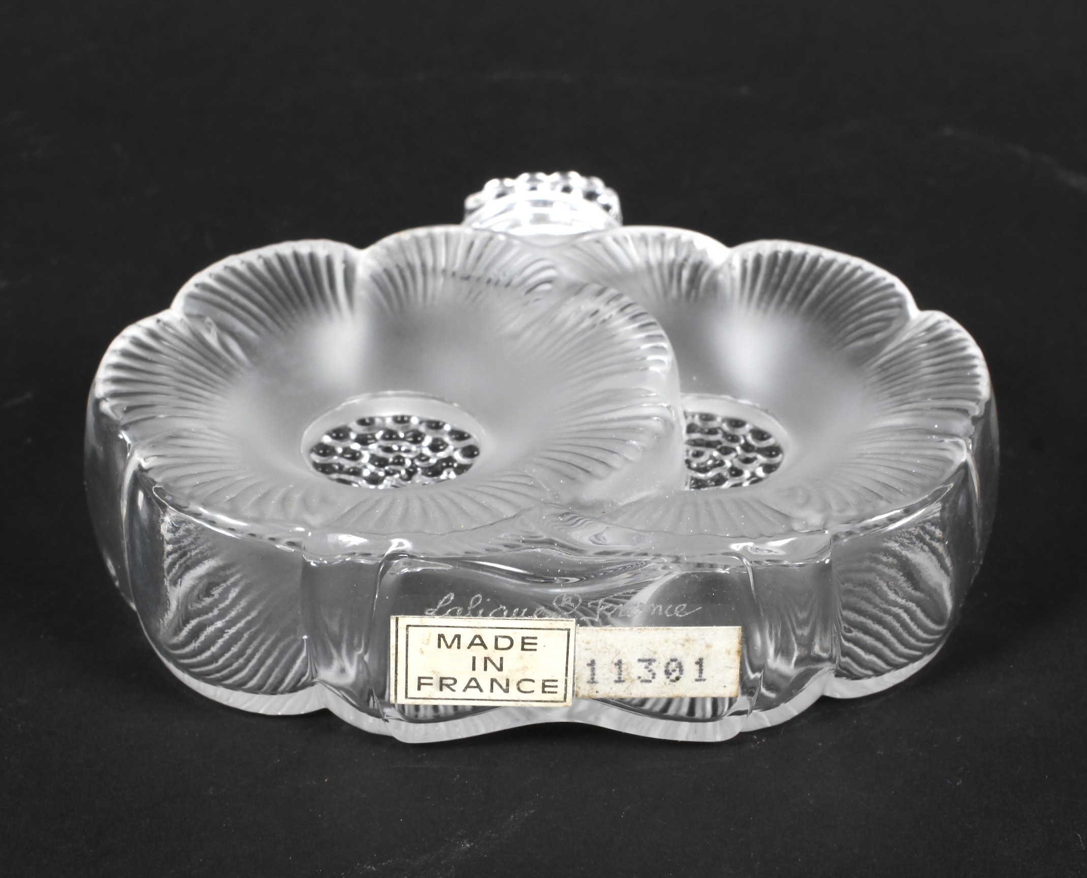 A Lalique two Fleurs scent bottle and stopper. - Image 2 of 2