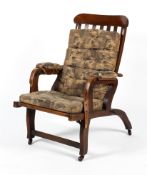 A Victorian mahogany framed steamer chair.