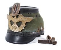 A German WWII Third Reich German military police Shako helmet.
