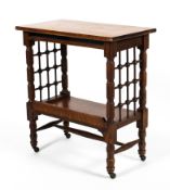 An early 20th century oak Macintosh style side table.