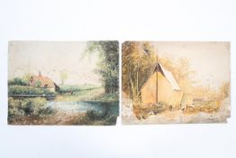Two David Bates (1840/41-1921) watercolours on paper.