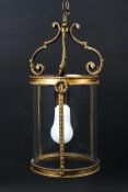 A 20th century gilt metal hall lantern.