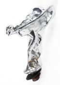 A vintage chromed Spirit of Ecstasy car mascot. With bolt and thread, 14cm high exc.