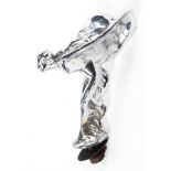 A vintage chromed Spirit of Ecstasy car mascot. With bolt and thread, 14cm high exc.