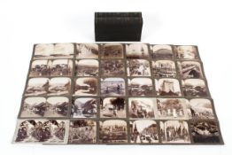 A cased set of Underwood & Underwood 'Through the Stereoscope', vols I & II, Physical & Geography,
