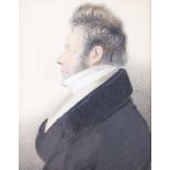 A framed Regency portrait miniature of a gentleman.