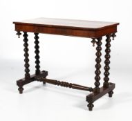 A mid-19th century Victorian rosewood bobbin turned centre table.