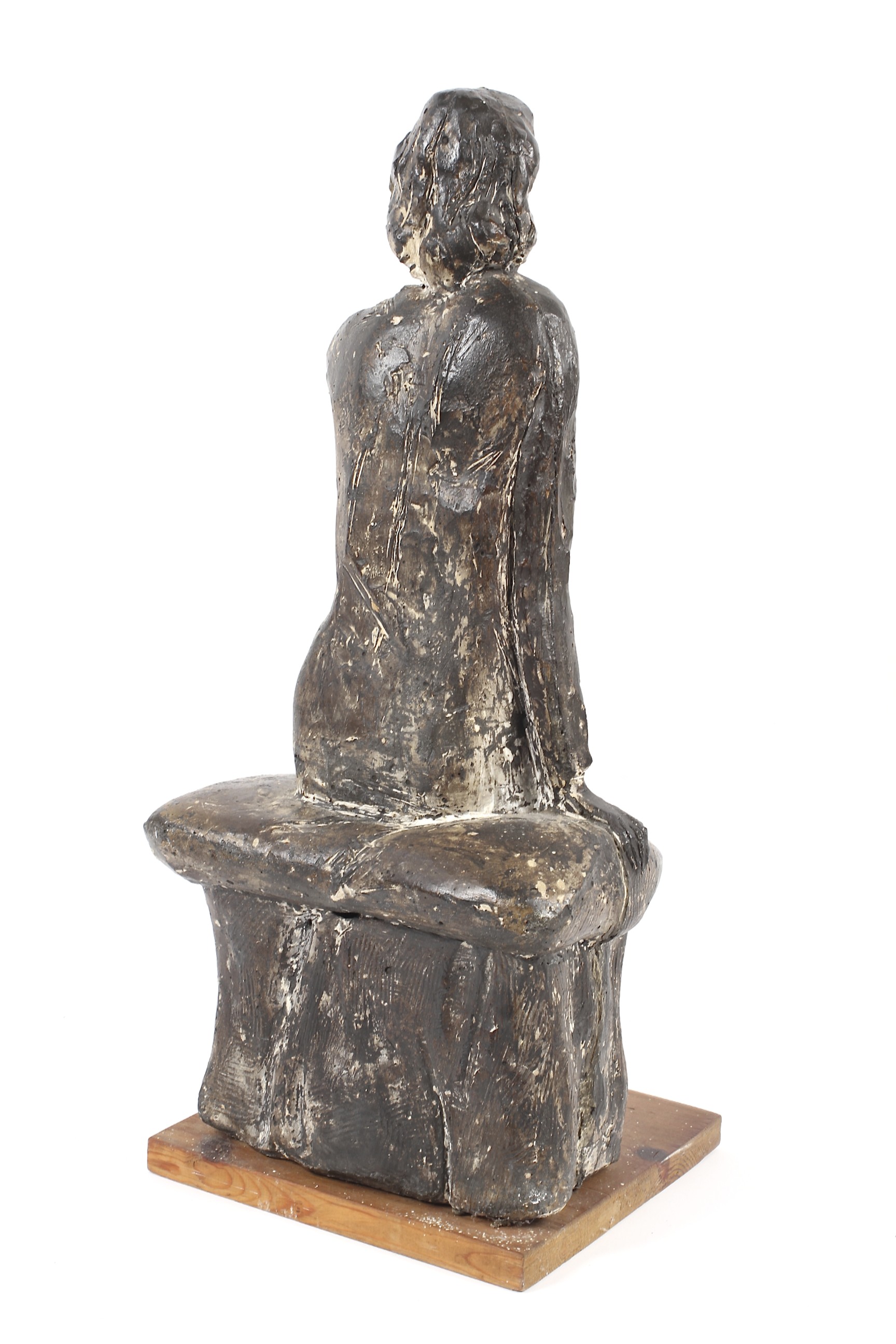 A 20th century sculpture of a seated lady. - Image 2 of 2