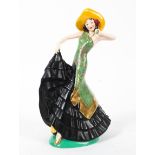 A Crown Devon Art Deco figure of Rio Rita. Circa 1934, printed black Fieldings marks, pattern no.