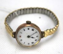 A vintage 9ct rose gold cased ladies wristwatch.