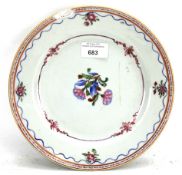 A late 18th century Chinese Export porcelain plate.