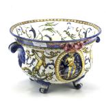 An early 20th century French Gien jardiniere.