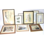 A group of maritime limited edition prints and watercolours.