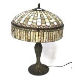 A large contemporary Tiffany style table lamp.
