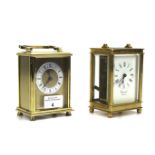 Two 20th century carriage clocks.