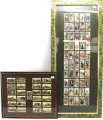 Two framed sets of cigarette cards.